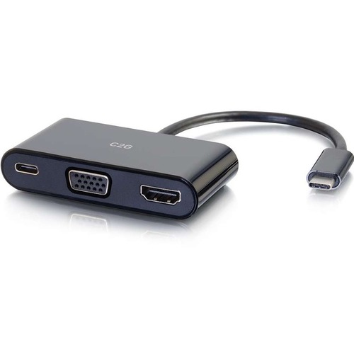 C2G USB C To HDMI And VGA Multiport Adapter With Power Delivery 300/500