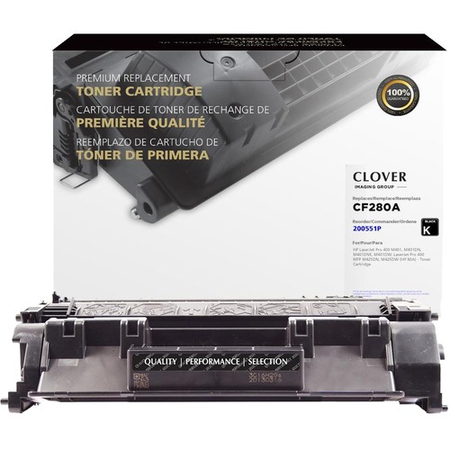 Clover Remanufactured Toner Cartridge Replacement For HP CF280A (HP 80A) | Black 300/500