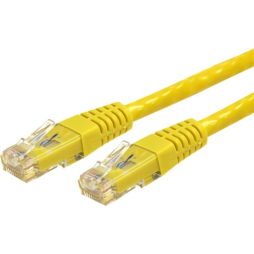 StarTech.com 6ft CAT6 Ethernet Cable   Yellow Molded Gigabit   100W PoE UTP 650MHz   Category 6 Patch Cord UL Certified Wiring/TIA 300/500