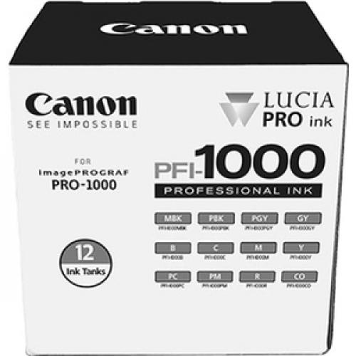 Canon LUCIA PRO PFI-1000 Original Ink Cartridge - Cyan, Magenta, Yellow, Photo Cyan, Photo Magenta, Red, Blue, Matte Black, Photo Black, Gray, Photo Gray, ...