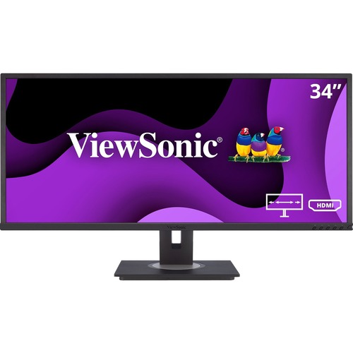 ViewSonic VG3448 34 Inch Ultra Wide 21:9 WQHD Ergonomic Monitor With HDMI DisplayPort USB, 40 Degree Tilt And FreeSync For Home And Office 300/500