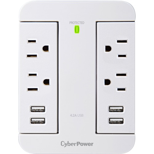 CyberPower P4WSU Home Office 4   Outlet Surge With 900 J 300/500