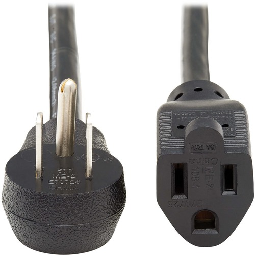Eaton Tripp Lite Series Power Extension Cord, Right Angle NEMA 5 15P To NEMA 5 15R   13A, 120V, 16 AWG, 1 Ft. (0.31 M), Black 300/500