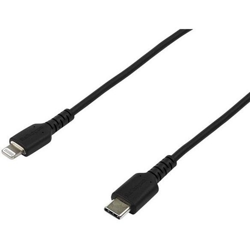 StarTech.com 6 Foot/2m Durable Black USB C To Lightning Cable, Rugged Heavy Duty Charging/Sync Cable For Apple IPhone/iPad MFi Certified 300/500