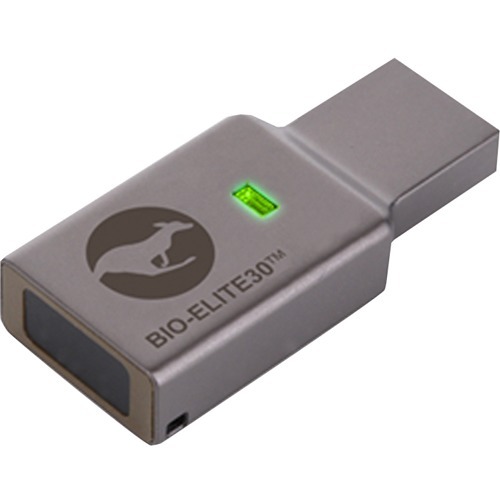 Kanguru Defender Bio Elite30&trade; Fingerprint Hardware Encrypted USB Flash Drive 32GB 300/500