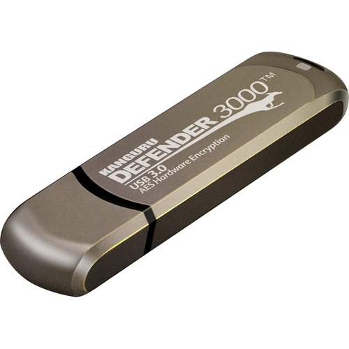 Kanguru Defender3000 FIPS 140 2 Certified Level 3, SuperSpeed USB 3.0 Secure Flash Drive, 256G 300/500