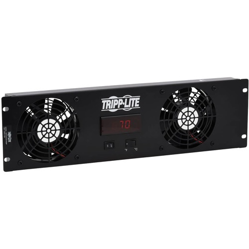 Tripp Lite By Eaton 3U Digital Temperature Sensor With 2 12VDC Extra Quiet Fans, Blanking Panel, LCD 300/500