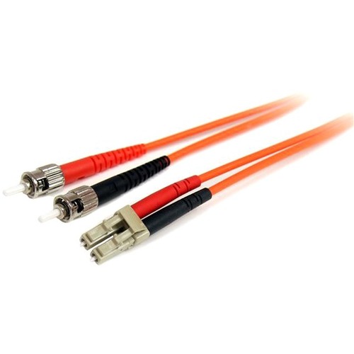 StarTech.com 1m Fiber Optic Cable   Multimode Duplex 62.5/125   LSZH   LC/ST   OM1   LC To ST Fiber Patch Cable 300/500