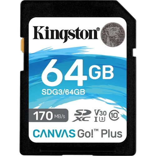 Kingston Canvas Go! Plus SDG3 64 GB Class 10/UHS I (U3) SDXC 300/500