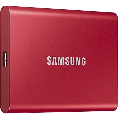 Samsung T7 MU PC2T0R/AM 2 TB Portable Solid State Drive   External   PCI Express NVMe   Metallic Red 300/500