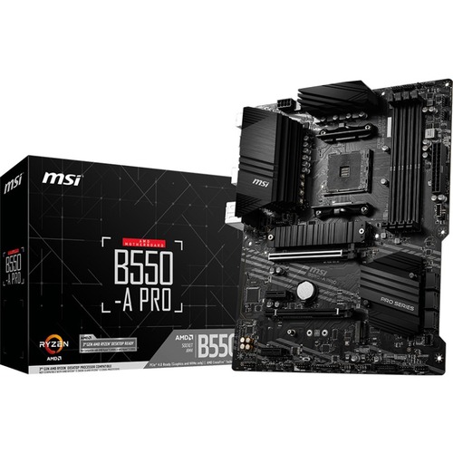 MSI B550 A PRO Desktop Motherboard   AMD B550 Chipset   Socket AM4   ATX 300/500