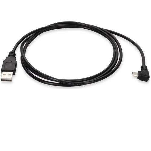 AddOn 6ft USB 2.0 (A) Male To Micro USB 2.0 (B) Right Angle Male Black Cable 300/500