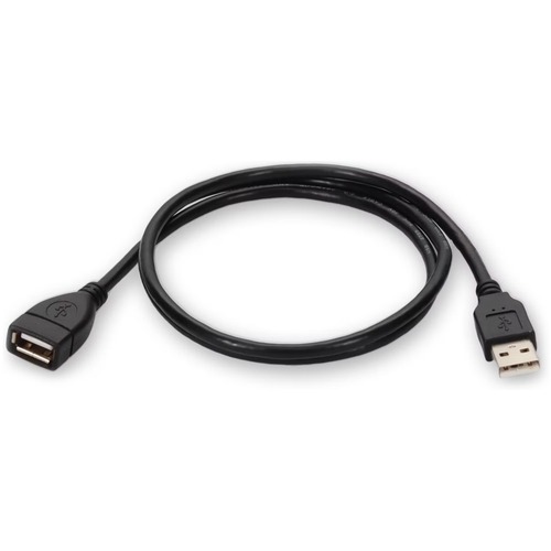 AddOn 3ft USB 2.0 (A) Male To Female Black Cable 300/500