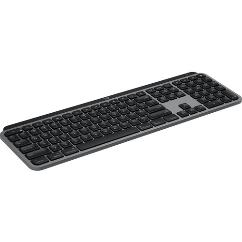 Logitech MX Keys Advanced Wireless Illuminated Keyboard For Mac, Tactile Responsive Typing, Backlighting, Bluetooth, USB C, Apple MacOS, Metal Build, Space Gray 300/500