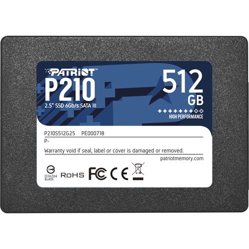 Patriot Memory P210 P210S512G25 512 GB Solid State Drive   2.5" Internal   SATA (SATA/600) 300/500