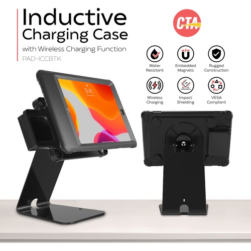 CTA Digital Quick Release Secure Table Kiosk W/ Inductive Charging Case 300/500