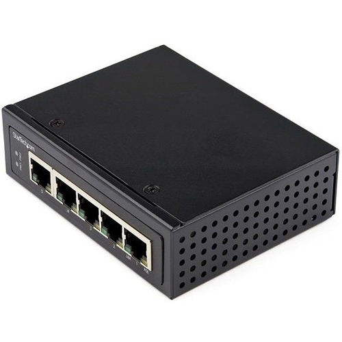 StarTech.com Industrial 5 Port Gigabit PoE Switch 30W   Power Over Ethernet Switch   GbE POE+ Network Switch   Unmanaged   IP 30 300/500