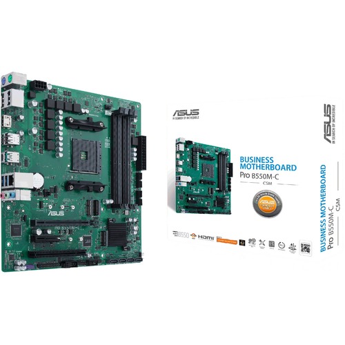 Asus PRO B550M C/CSM Desktop Motherboard   AMD B550 Chipset   Socket AM4   Micro ATX 300/500