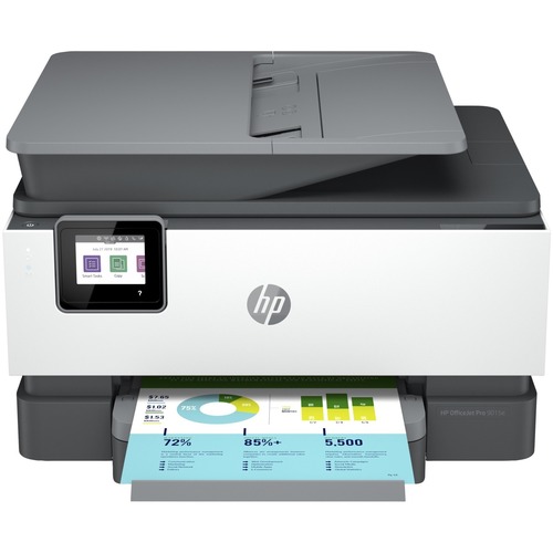 HP Officejet Pro 9015e Inkjet Multifunction Printer Color Copier/Fax/Scanner 32 Ppm Mono/32 Ppm Color Print 4800x1200 Dpi Print Automatic Duplex Print 25000 Pages 250 Sheets Input Color Flatbed Scanner 1200 Dpi Optical Scan Color Fax Wireless LAN 300/500