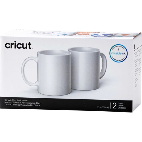 Cricut Ceramic Mug Blank, White   12 Oz/340 Ml (2 Ct) 300/500