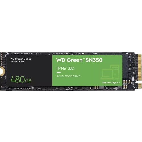 Western Digital Green SN350 WDS480G2G0C 480 GB Solid State Drive   M.2 2280 Internal   PCI Express NVMe (PCI Express NVMe 3.0 X4) 300/500