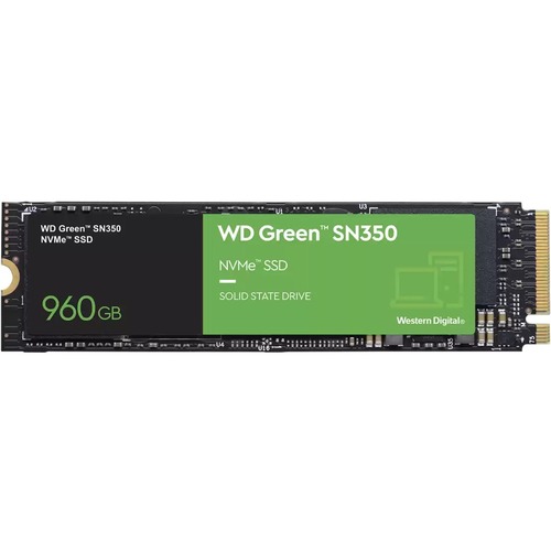 Western Digital Green SN350 WDS960G2G0C 960 GB Solid State Drive   M.2 2280 Internal   PCI Express NVMe (PCI Express NVMe 3.0 X4) 300/500