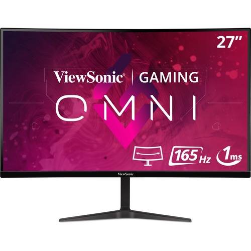 ViewSonic OMNI VX2718 PC MHD 27 Inch Curved 1080p 1ms 165Hz Gaming Monitor With FreeSync Premium, Eye Care, HDMI And Display Port 300/500