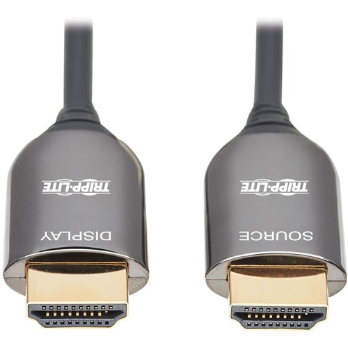 Tripp Lite By Eaton 8K HDMI Plenum Rated Fiber Active Optical Cable (AOC)   8K UHD @ 60 Hz, HDR, M/M, Black, 10 M (33 Ft.) 300/500
