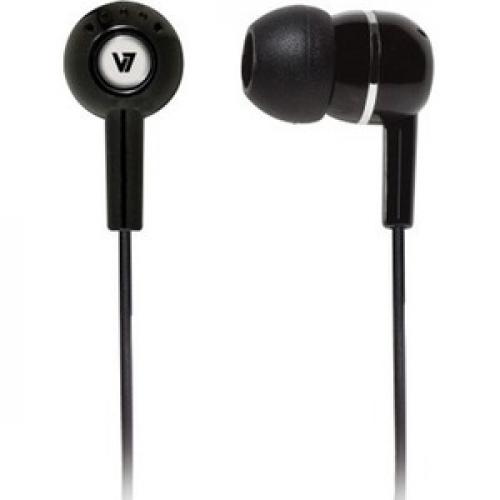 V7 Stereo Earbuds With Inline Microphone - Black