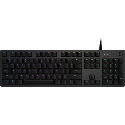 Logitech G512 Carbon LIGHTSYNC RGB Mechanical Gaming Keyboard   Wired Keyboard With GX Red Switches, USB Passthrough, Media Controls, Compatible With Windows 300/500
