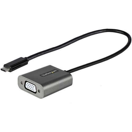 StarTech.com USB C To VGA Adapter, 1080p USB Type C To VGA Adapter Dongle, USB C To VGA Monitor/Display Video Converter, 12" Long Cable 300/500