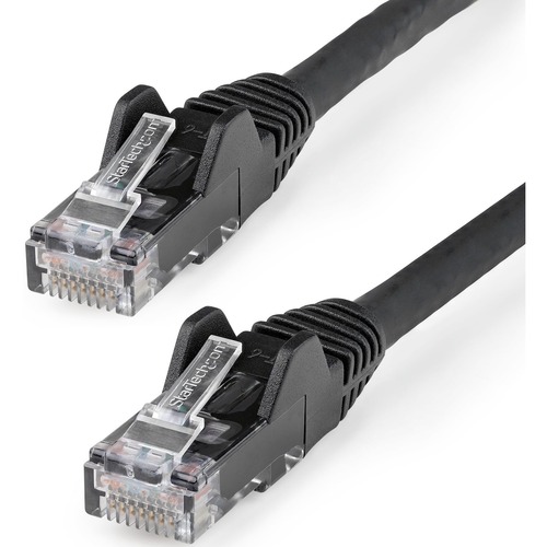 StarTech.com 25ft (7.6m) CAT6 Ethernet Cable, LSZH (Low Smoke Zero Halogen) 10 GbE Snagless 100W PoE UTP RJ45 Black Network Patch Cord ETL 300/500