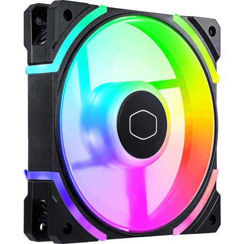 Cooler Master SF120M ARGB Premium Square Frame Fan   ARGB 3 Pin   18 Independently LEDs   PWM Control Inter Link Fan Blade 300/500