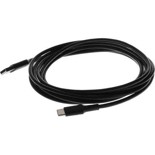 10ft (3m) USB C Male To USB A 2.0 Male Sync And Charge Cable Black 300/500