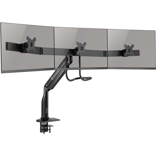 Tripp Lite By Eaton Safe IT Precision Placement Triple Display Desk Clamp/Grommet With Premium Gas Spring Arm And Antimicrobial Tape For 17" To 32" Displays 300/500