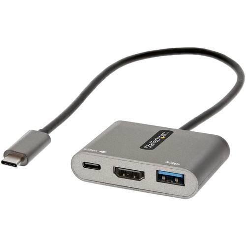 StarTech.com USB C Multiport Adapter, USB C To HDMI 4K, 100W PD Pass Through, USB 3.0 Hub 5Gbps (1xC/1xA), USB C Mini Dock/Travel Dock 300/500