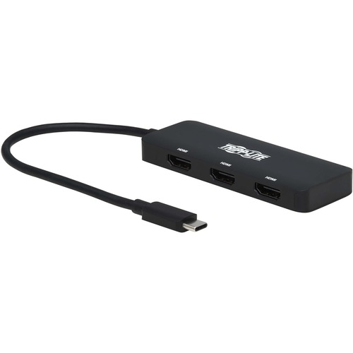 Tripp Lite By Eaton USB C Adapter, Triple Display   4K 60 Hz HDMI, HDR, 4:4:4, HDCP 2.2, DP 1.4 Alt Mode, Black 300/500