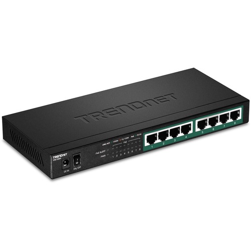 TRENDnet 8 Port Gigabit PoE+ Switch, 120W PoE Power Budget, 16Gbps Switching Capacity, IEEE 802.1p QoS, DSCP Pass Through Support, Fanless, Wall Mountable, Lifetime Protection, Black, TPE TG84 300/500