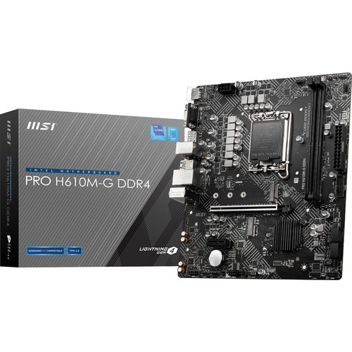MSI H610M G DDR4 Desktop Motherboard   Intel H610 Chipset   Socket LGA 1700   Micro ATX 300/500