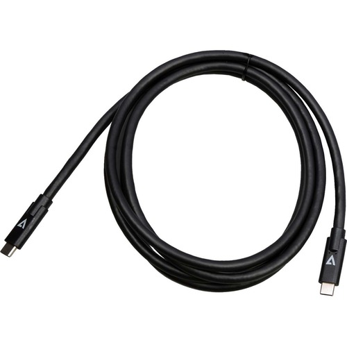V7 USB C Male To USB C Male Cable USB 3.2 Gen2 10 Gbps 3A 2m/6.6ft Black 300/500