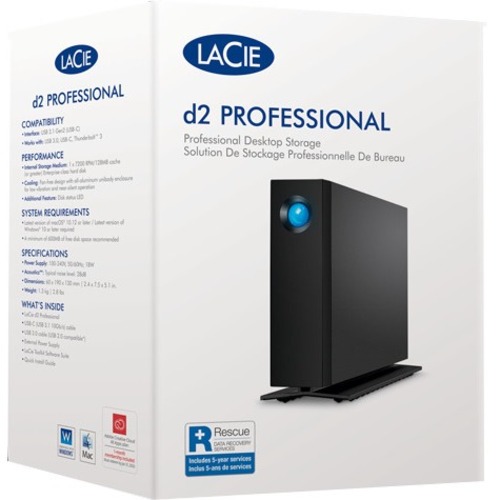 LaCie D2 Professional STHA20000800 20 TB Desktop Hard Drive   3.5" External   SATA (SATA/600) 300/500