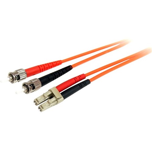 StarTech.com 10m Fiber Optic Cable   Multimode Duplex 62.5/125   LSZH   LC/ST   OM1   LC To ST Fiber Patch Cable 300/500