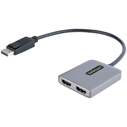 StarTech.com DP To Dual HDMI MST HUB, Dual HDMI 4K 60Hz, 2 Port DisplayPort Multi Monitor Adapter With 1ft/30cm Cable, DP 1.4 | DSC | HBR3 300/500