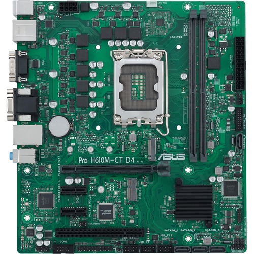 Asus H610M CT D4 CSM Desktop Motherboard   Intel H610 Chipset   Socket LGA 1700   Micro ATX 300/500