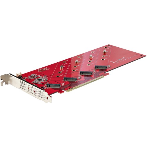 StarTech.com Quad M.2 PCIe Adapter Card, X16 Quad NVMe Or AHCI M.2 SSD To PCI Express 4.0, Up To 7.8GBps/Drive, For 2242/2260/2280/22110mm PCIe M Key M2 SSDs, Bifurcation Required   PC/Linux Compatible 300/500