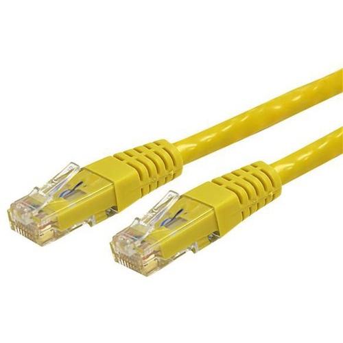 StarTech.com 20ft CAT6 Ethernet Cable   Yellow Molded Gigabit   100W PoE UTP 650MHz   Category 6 Patch Cord UL Certified Wiring/TIA 300/500