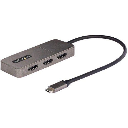 StarTech.com 3 Port USB C Multi Monitor Adapter, Type C To 3x HDMI MST Hub, Triple 4K60Hz HDMI Laptop Display Extender / Splitter, Windows 300/500