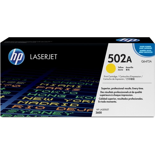 HP 502A Yellow Toner Cartridge | Works With HP Color LaserJet 3600 Series | Q6472A 300/500