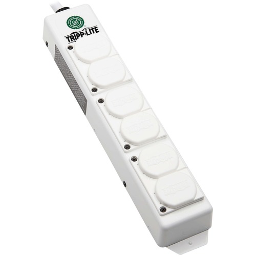 Tripp Lite By Eaton Safe IT UL 2930 Medical Grade Power Strip For Patient Care Vicinity, 6 Hospital Grade Outlets, Safety Covers, Antimicrobial, 15 Ft. Cord, Dual Ground 300/500