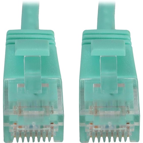 Eaton Tripp Lite Series Cat6a 10G Snagless Molded Slim UTP Ethernet Cable (RJ45 M/M), PoE, Aqua, 6 Ft. (1.8 M) 300/500